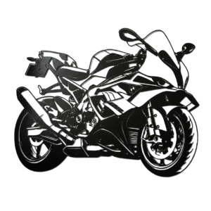 Панно из металла «S1000RR» с детализированным силуэтом спортивного мотоцикла BMW