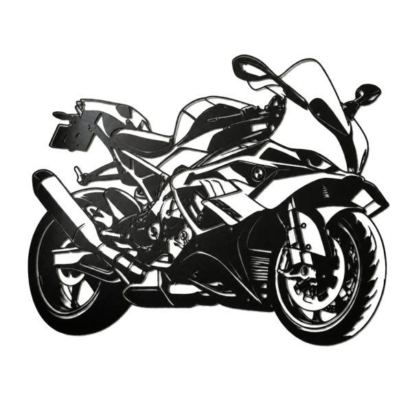 Панно из металла «S1000RR» с детализированным силуэтом спортивного мотоцикла BMW